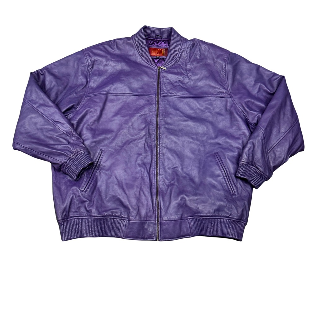 Size 5XL - Vintage Hudson Purple Leather Bomber